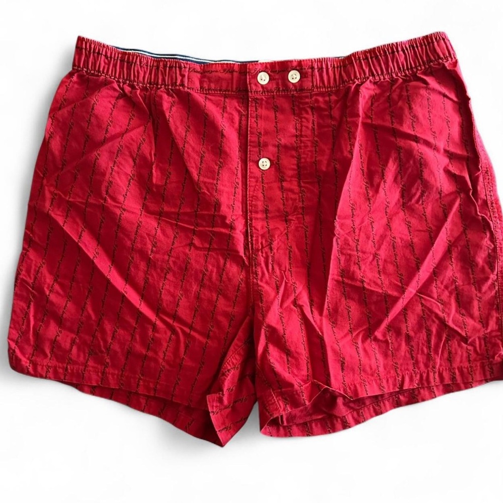 Bonobos Red cotton boxers with button fly graphic Small